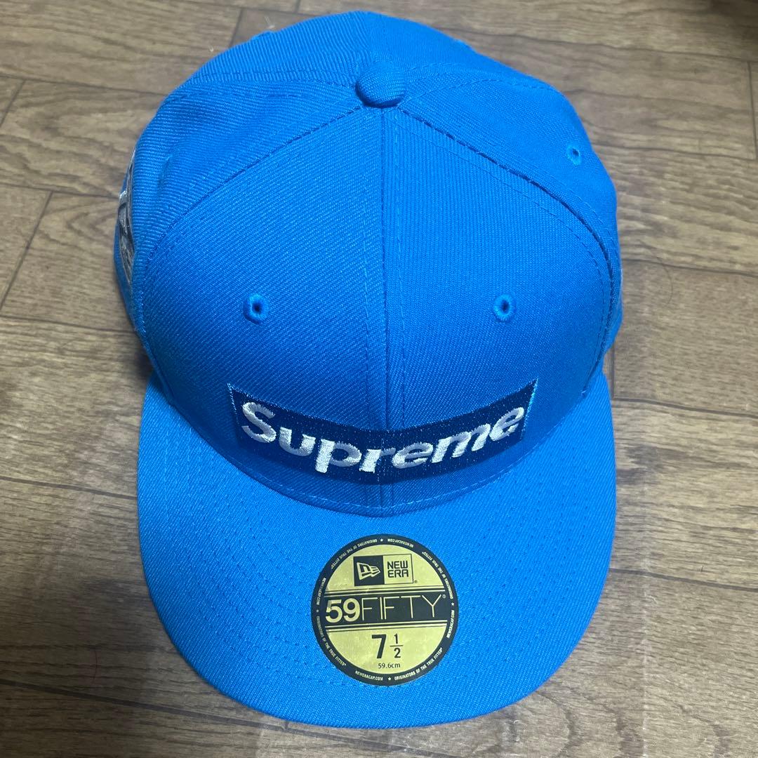 Supreme 59FIFTY キャップ 青 7 1/2 Supreme Box Logo World Famous New Era 59fifty Polartec Sz 7 1/2
