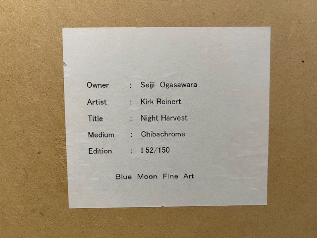 カーク・レイナート【ナイト・ハーベスト】シバクローム 版画 ダイヤ