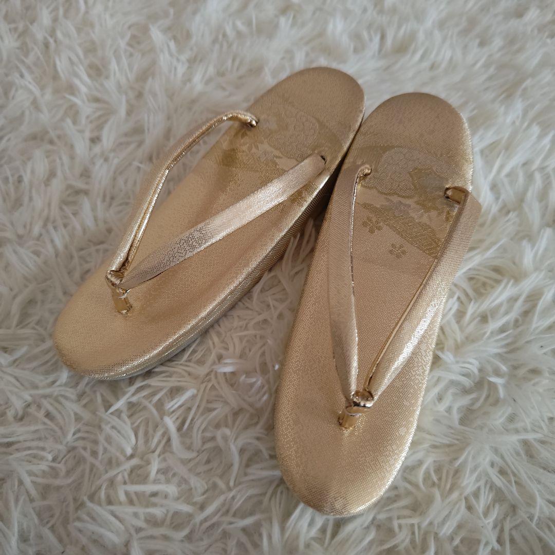 【NORI様】《未使用》佐賀錦　草履バッグセット　ゴールド