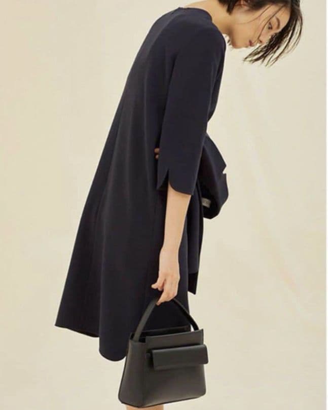 PLST プラステ 高橋志津奈コラボ ダークネイビー 七分ワンピL＆