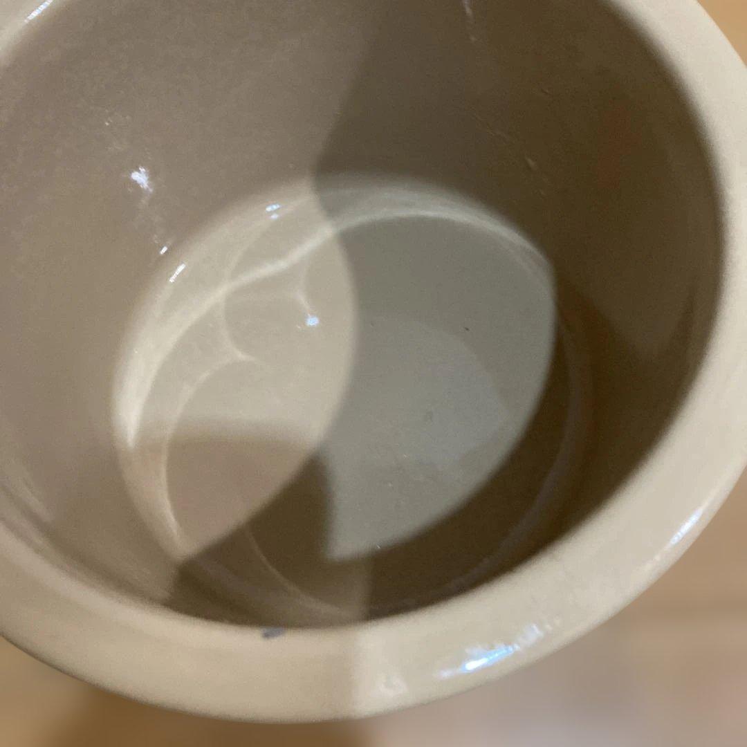 久松　切立　かめ　蓋付き　アイボリー　　無公害おもし