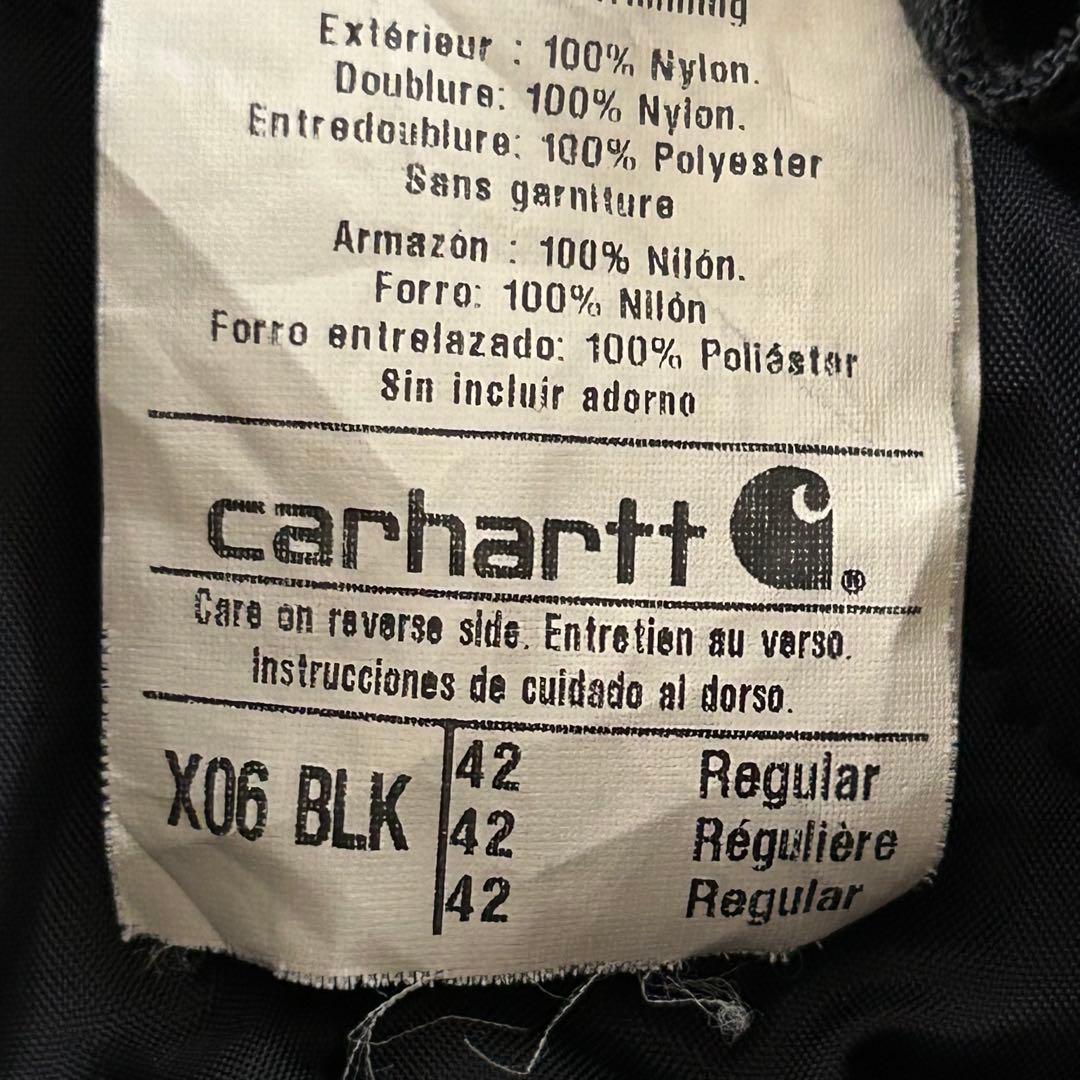 P276【42R】【ダブルニー】カーハート 防寒つなぎ 中綿入り 黒