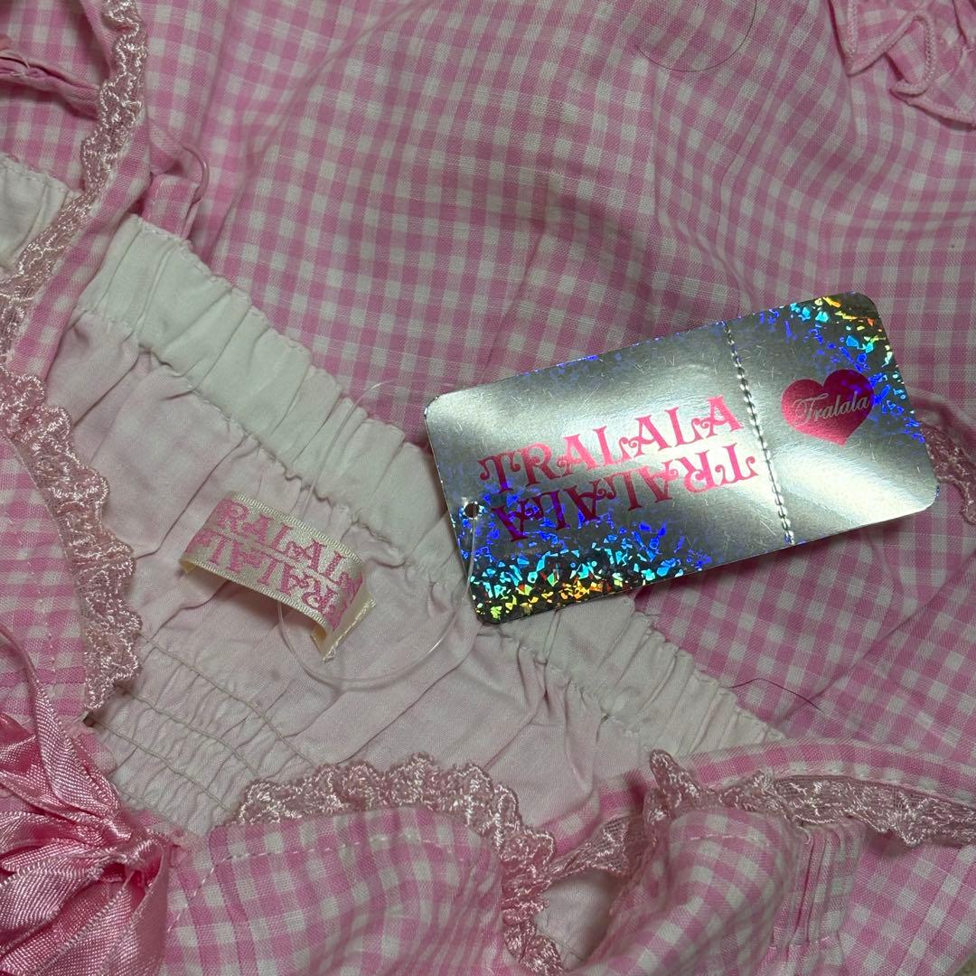 タグ付き】TRALALA/トゥララ キャミワンピ チェック ピンク 【タグ付き