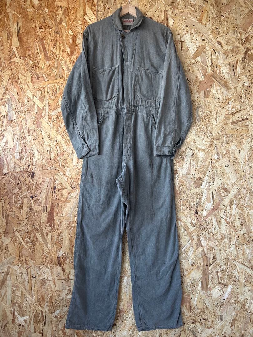 40s ブラックコバート オールインワン 黒シャン ツナギ 月桂樹ボタン 40s ブラックコバート オールインワン 黒シャン ツナギ 月桂樹ボタン