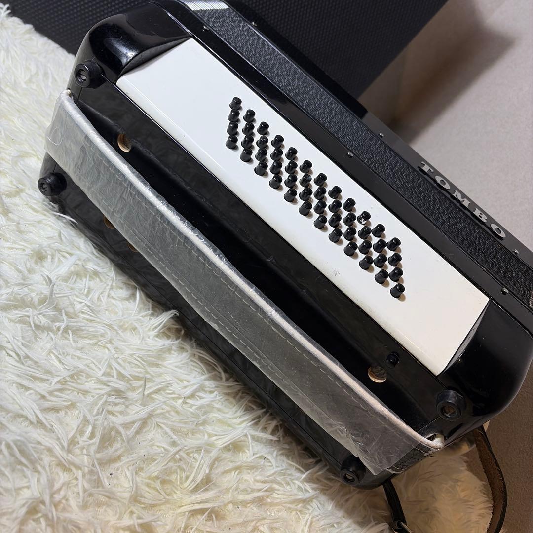 希少】オールブラック TOMBO トンボ アコーディオン T 48 ケース付