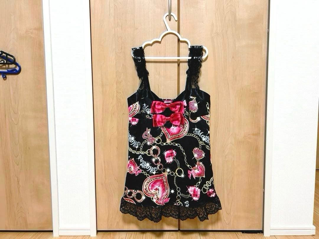 MARS♡AliceTime柄♡アリスタイム♡胸元リボン♡キャミトップス♡BK レーシービッグリボンキャミ【期間限定価格】 | axes femme online shop