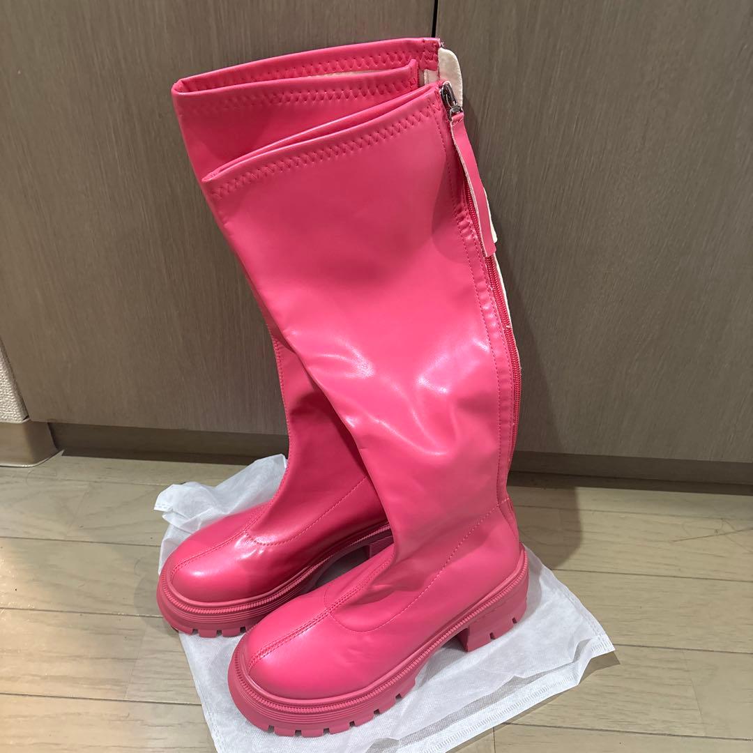 ピンク ロングブーツ - メルカリ