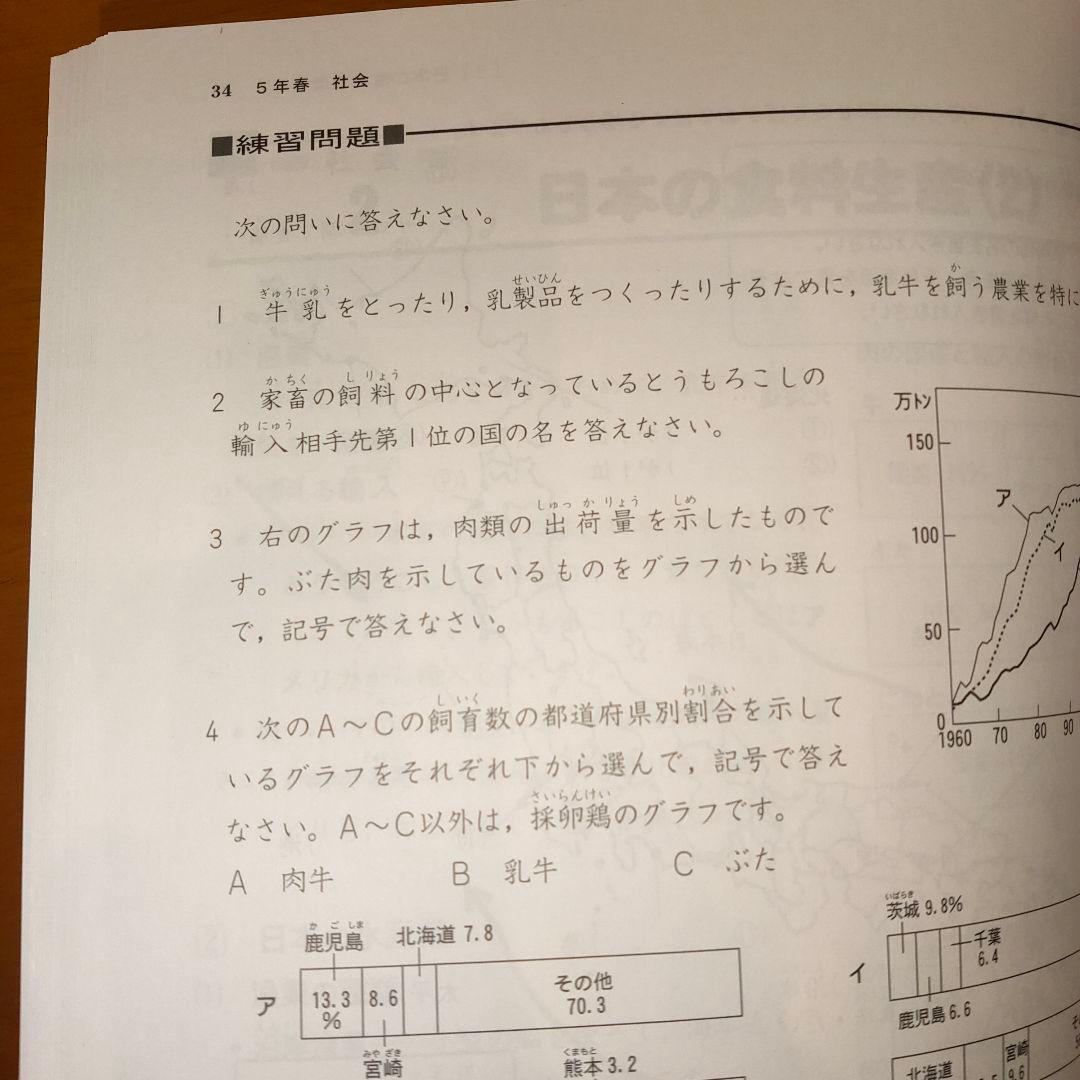 春期講習 5年生 算数・国語・理社 3冊セット 四谷大塚 - メルカリ