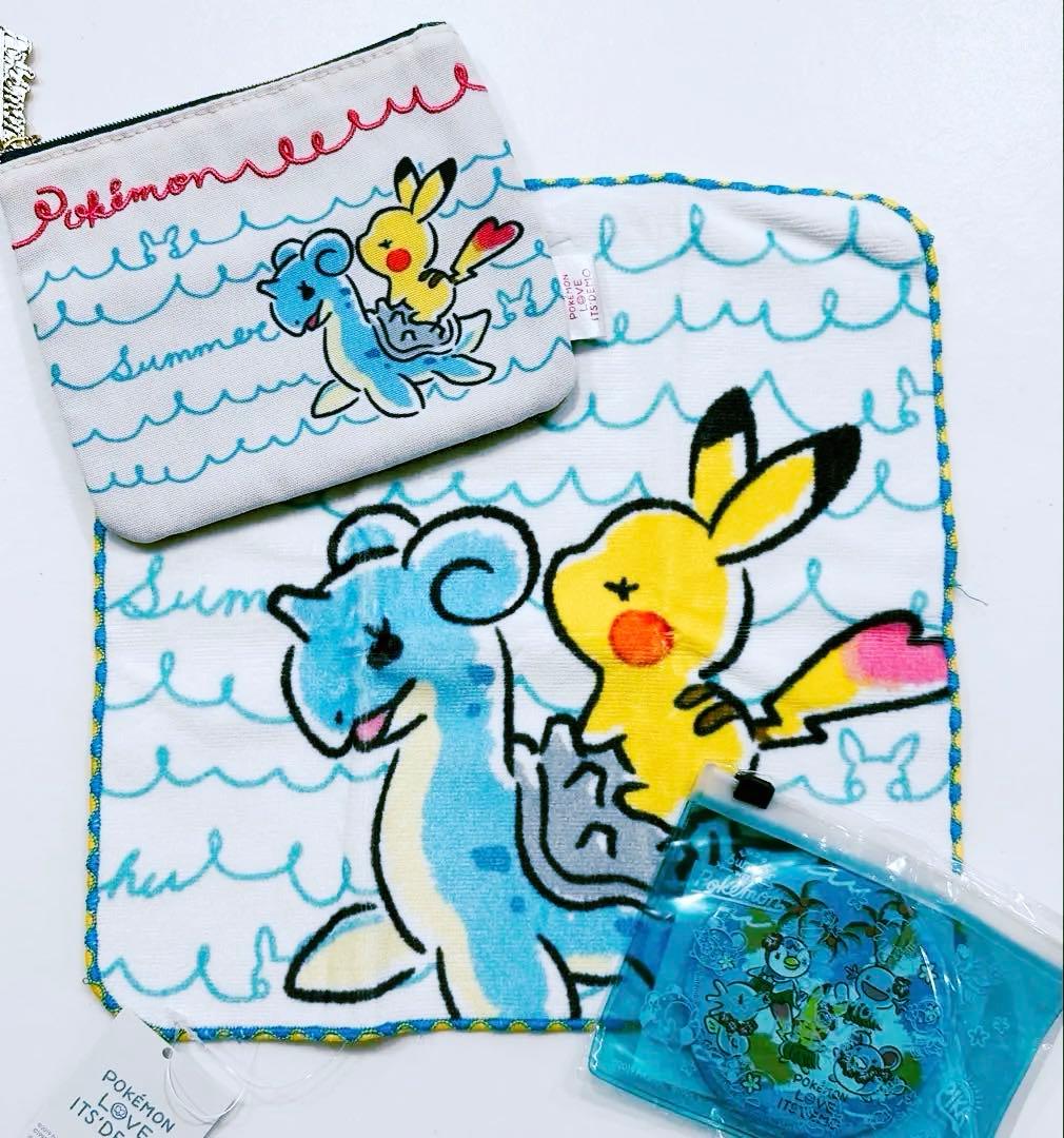 イッツデモ　ポケモン　ハンカチ　ミラー　ティッシュケース　エチケットセット メール便対象品】 ティッシュ ボックス カバー ポケモン 吊り下げ 車