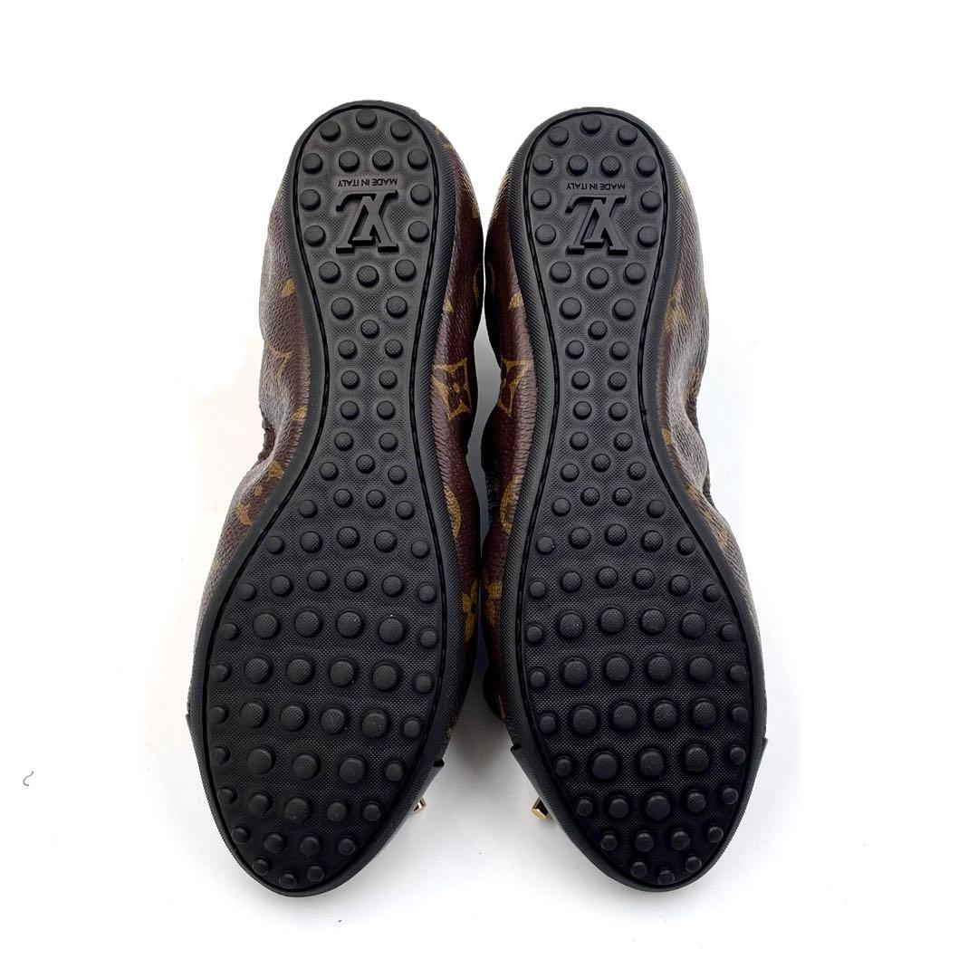 《超美品》ルイヴィトン フラット バレエシューズ パンプス リボン モノグラム