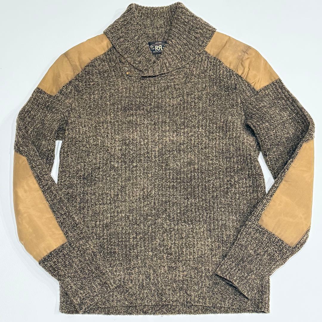 美品 RRL ショールカラー ニット ラルフローレン エルボーパッチ ショルダー POLO RALPH LAUREN(ポロラルフローレン) / ショールカラー/エルボー