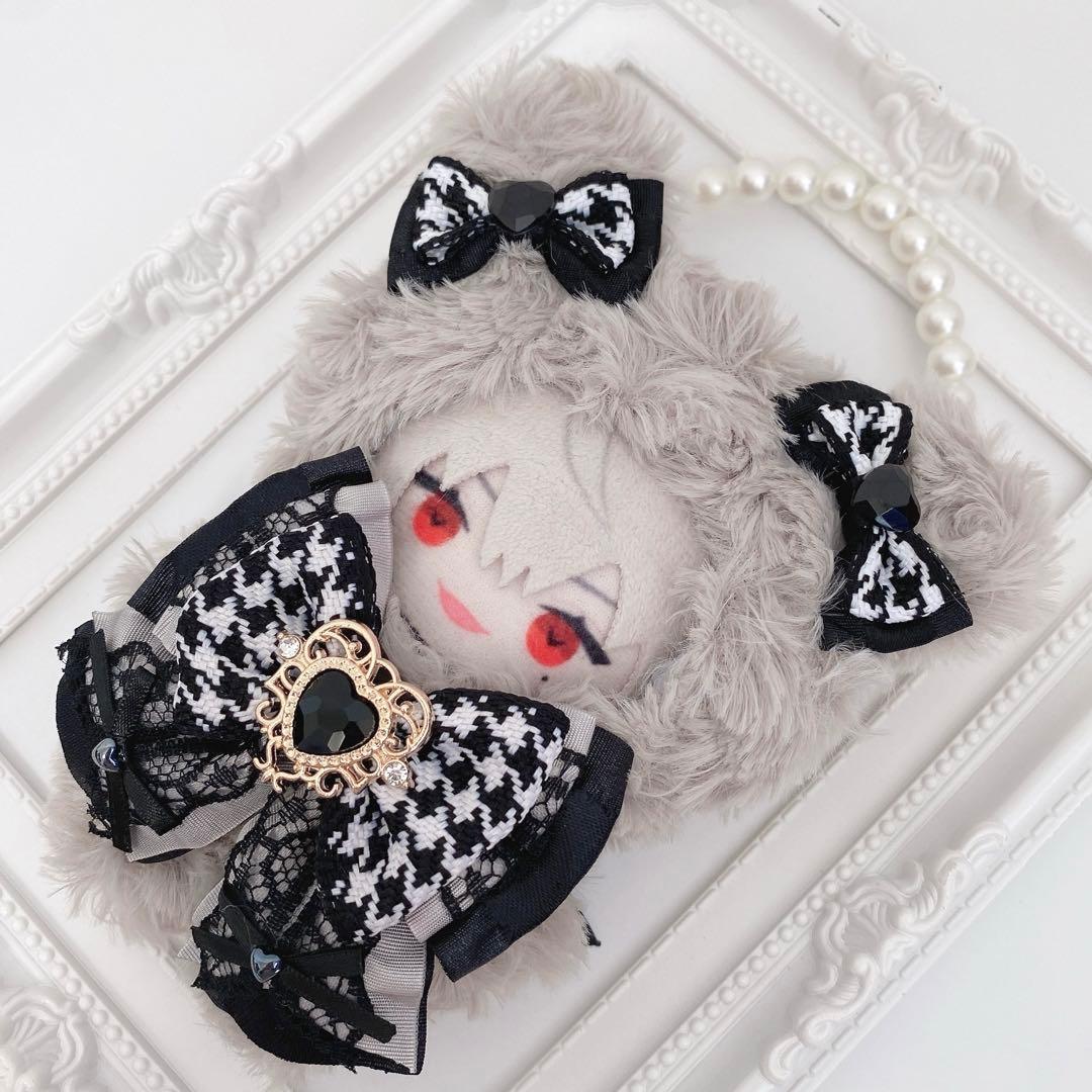 にじぱぺっと♡10cmサイズ ぬい服♡グレー♡くまちゃん① チャーム付き