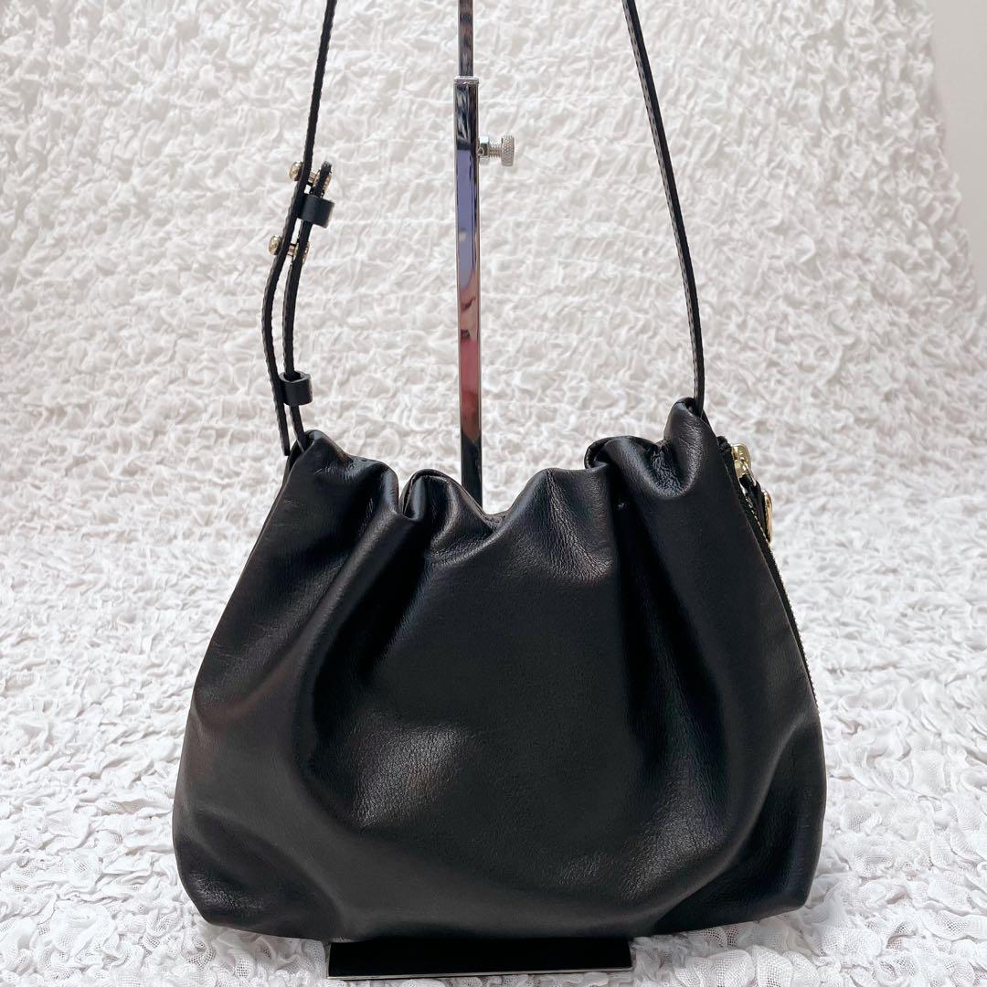 極美品✨gemeil レザーワンハンドルバッグ (CE-1014)ブラック 本革