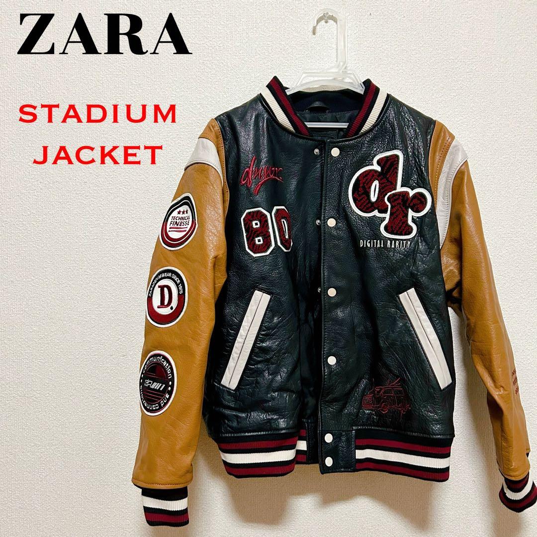 ZARA/LEATHER BOMBER JACKET ザラレザースタジャン - メルカリ