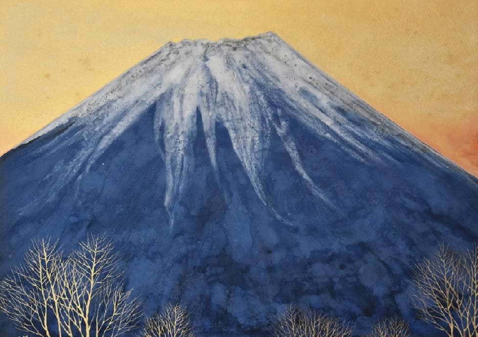 新春・初蔵出しセール・日本画 桝田 隆一画伯 群青富士10号 原画 真作