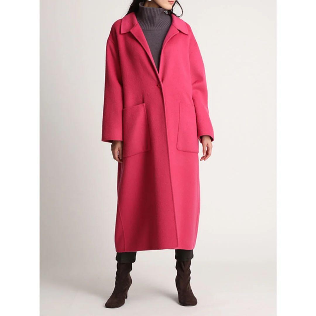 《新品タグ付き》ミラオーウェン 接結シャギーリーンシルエットコート