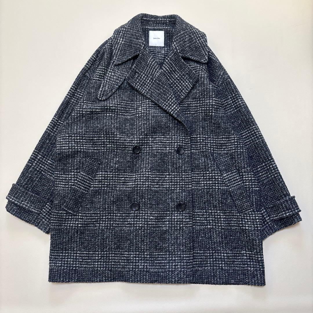 スピックアンドスパン Wスライバーチェックハーフコート38 Spick & Span Wスライバーチェックハーフコート38 新品 Spick & Span