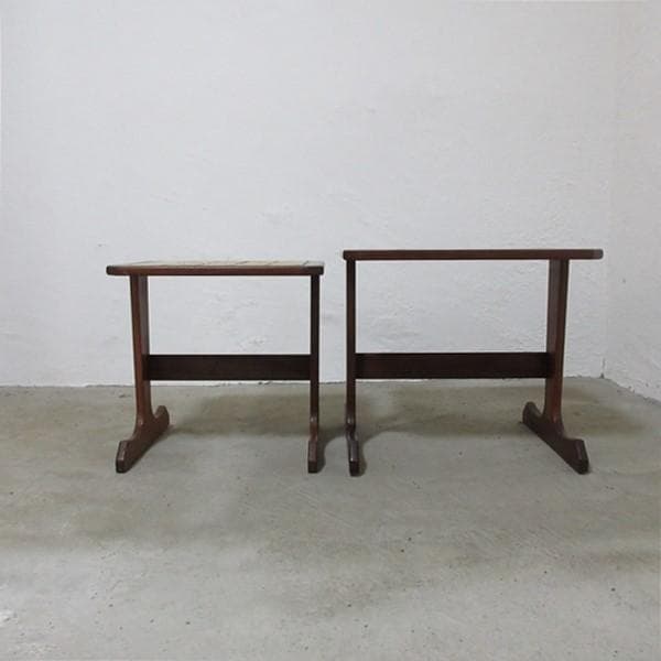 イギリス ビンテージ 家具 ネストテーブル 入れ子タイル張り 英国