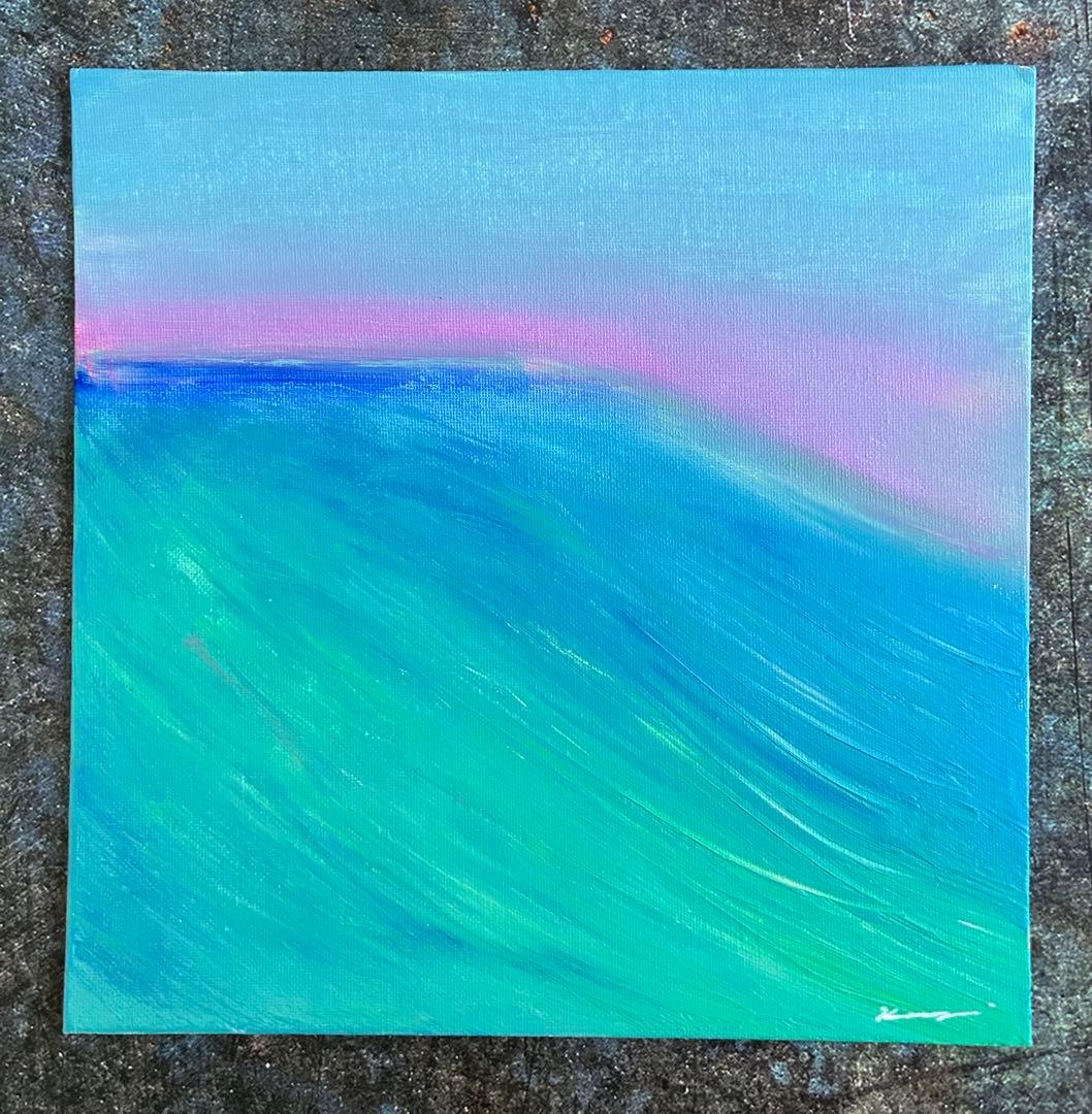 原画/抽象画/モダンアート/現代アート/アクリル画 GLASSY 海 空 波