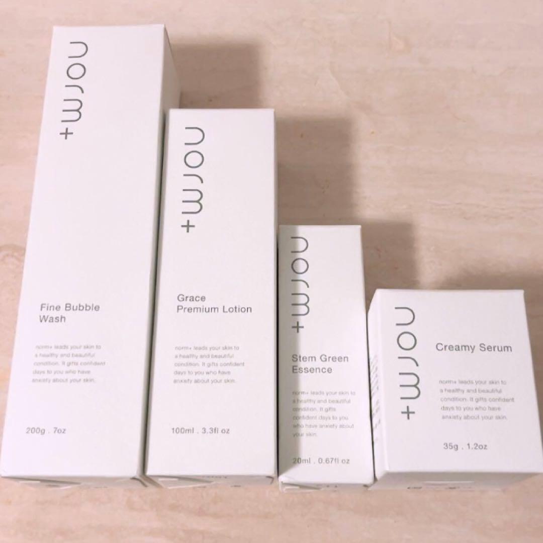 ☆未使用☆ norm+ ノームプラス 化粧水 クリーム 美容液 洗顔料 ４点 愛沢えみりプロデュースの新スキンケアブランド「norm+（ノームプラス