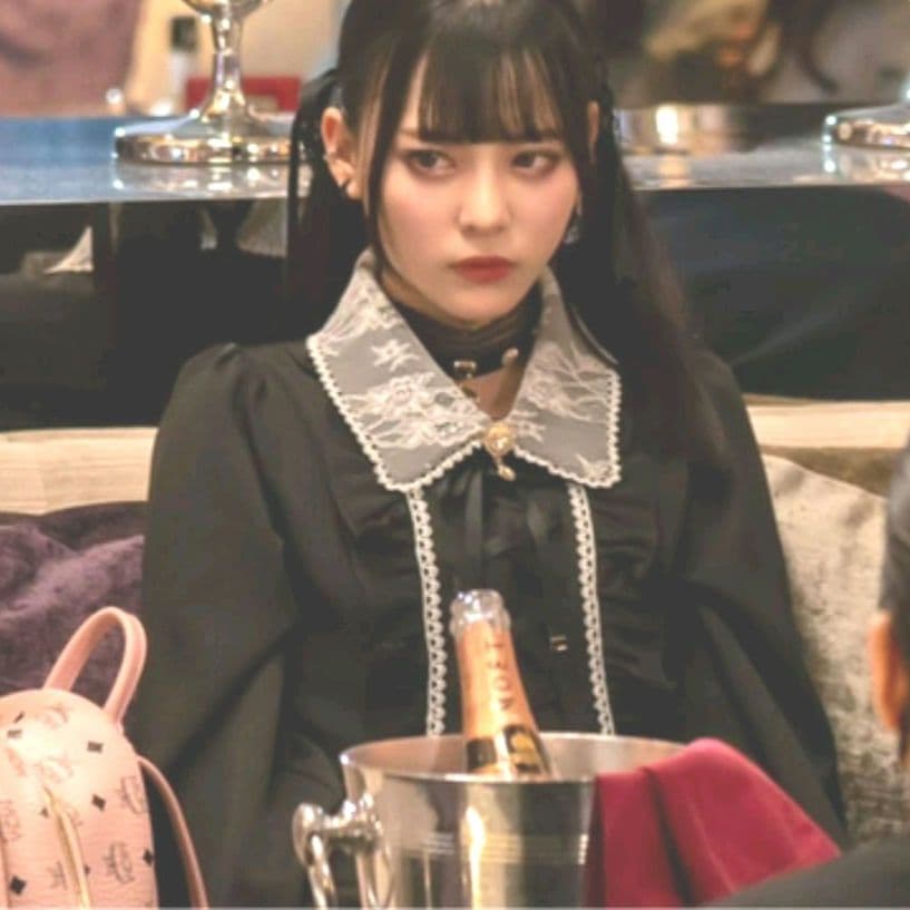 タグ付き ROJITA フロントレースアップワンピース ブラック ROJITA FRONTレースアップハイネックワンピース パープル