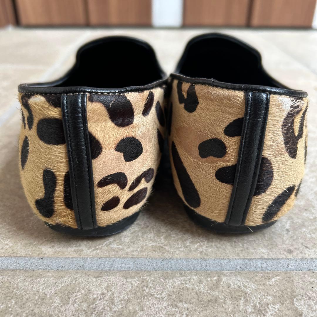 DIANA レオパード柄 ハラコ フラットシューズ23.5 - メルカリ