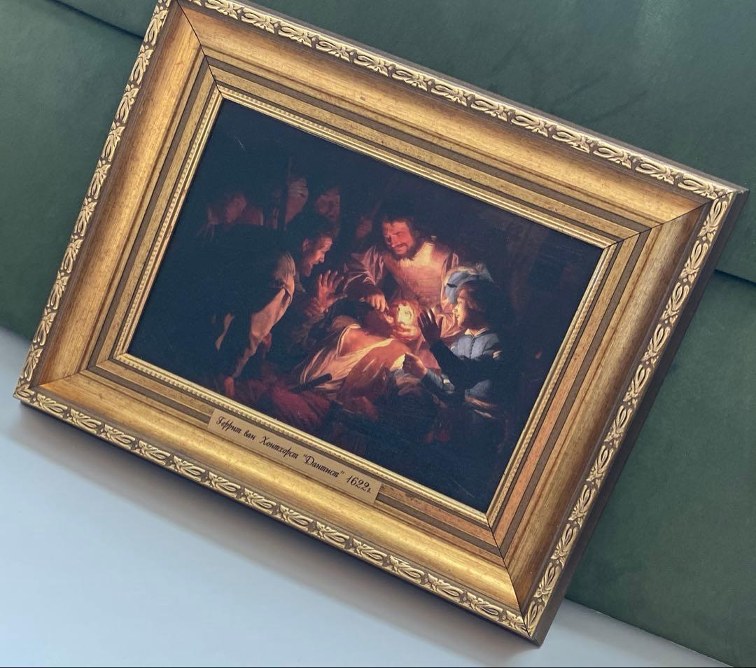 ヘリット・ファン・ホントホルスト 絵画 歯医者 ゴールド 額縁