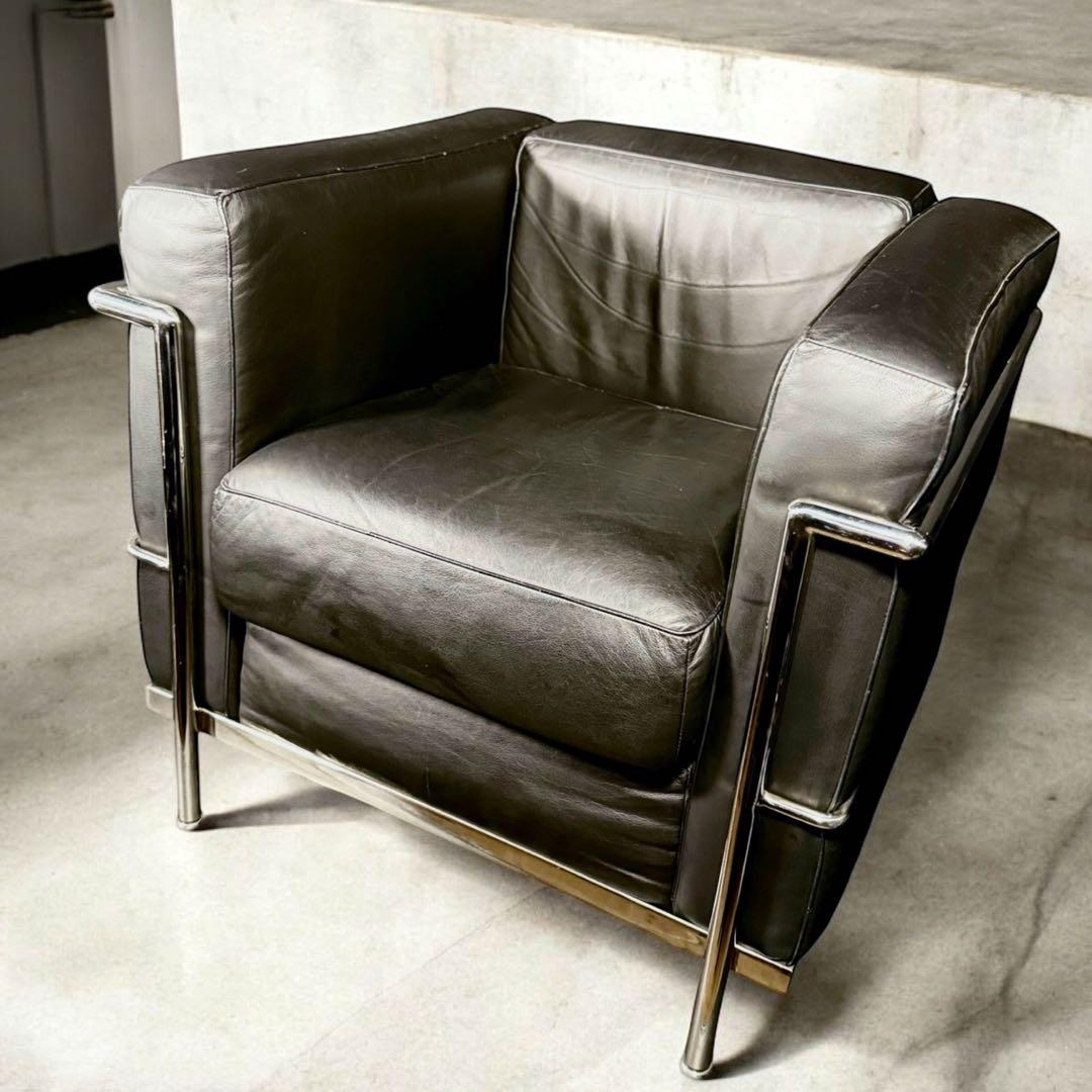 HR730 【本総革】ル・コルビジェ LC2 リプロダクト　シングルソファ ソファ 1人掛けソファ ル・コルビジェ LC2 デザイナーズ ソファー Le