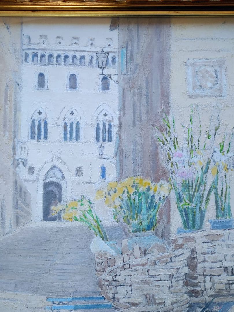 油彩画　松浦安弘　花車