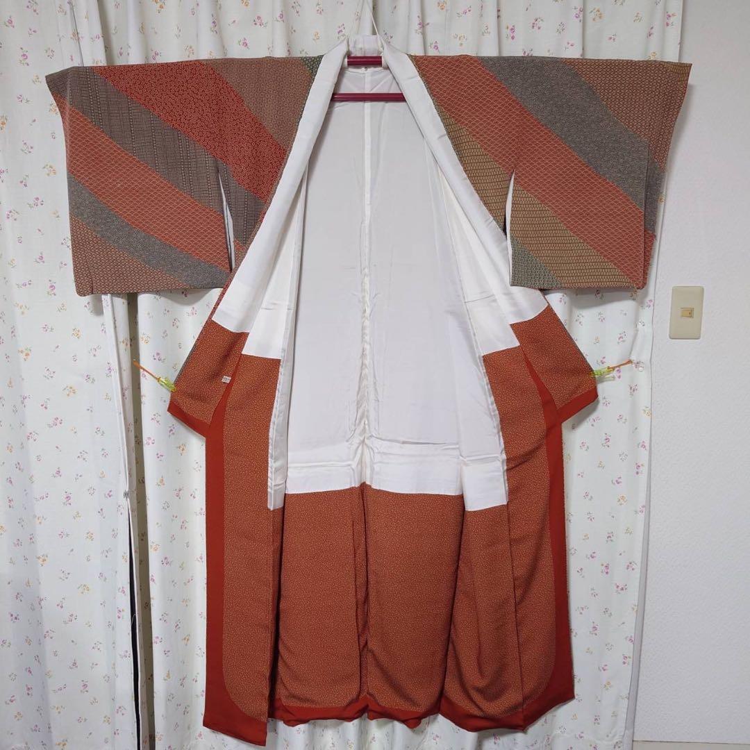 フ9993 未使用近い 美品 袷 正絹 江戸小紋 作家 訪問着 フルセット