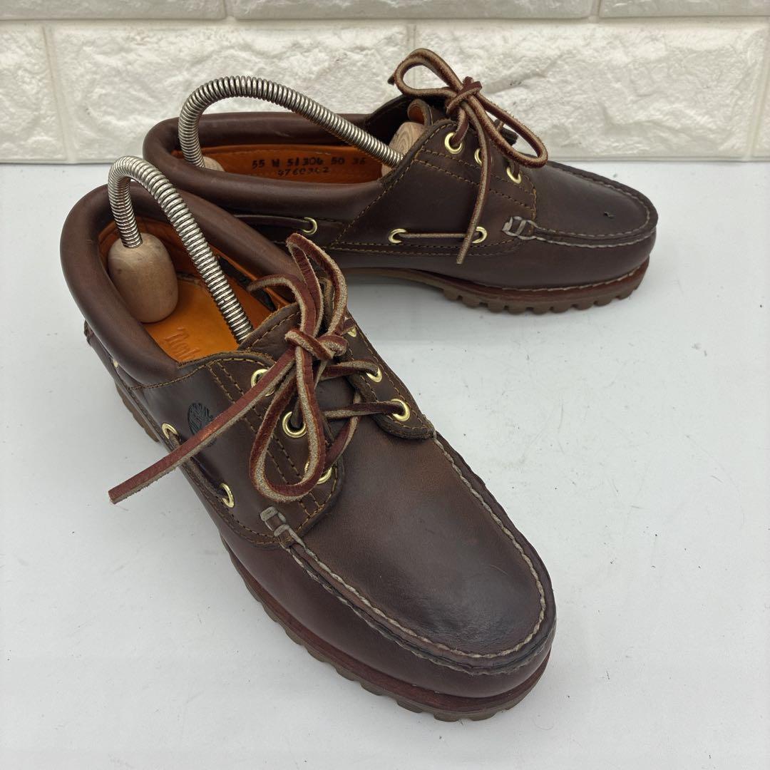 【美品】ティンバーランド スリーアイ クラシックラグ 5.5W 51304 茶