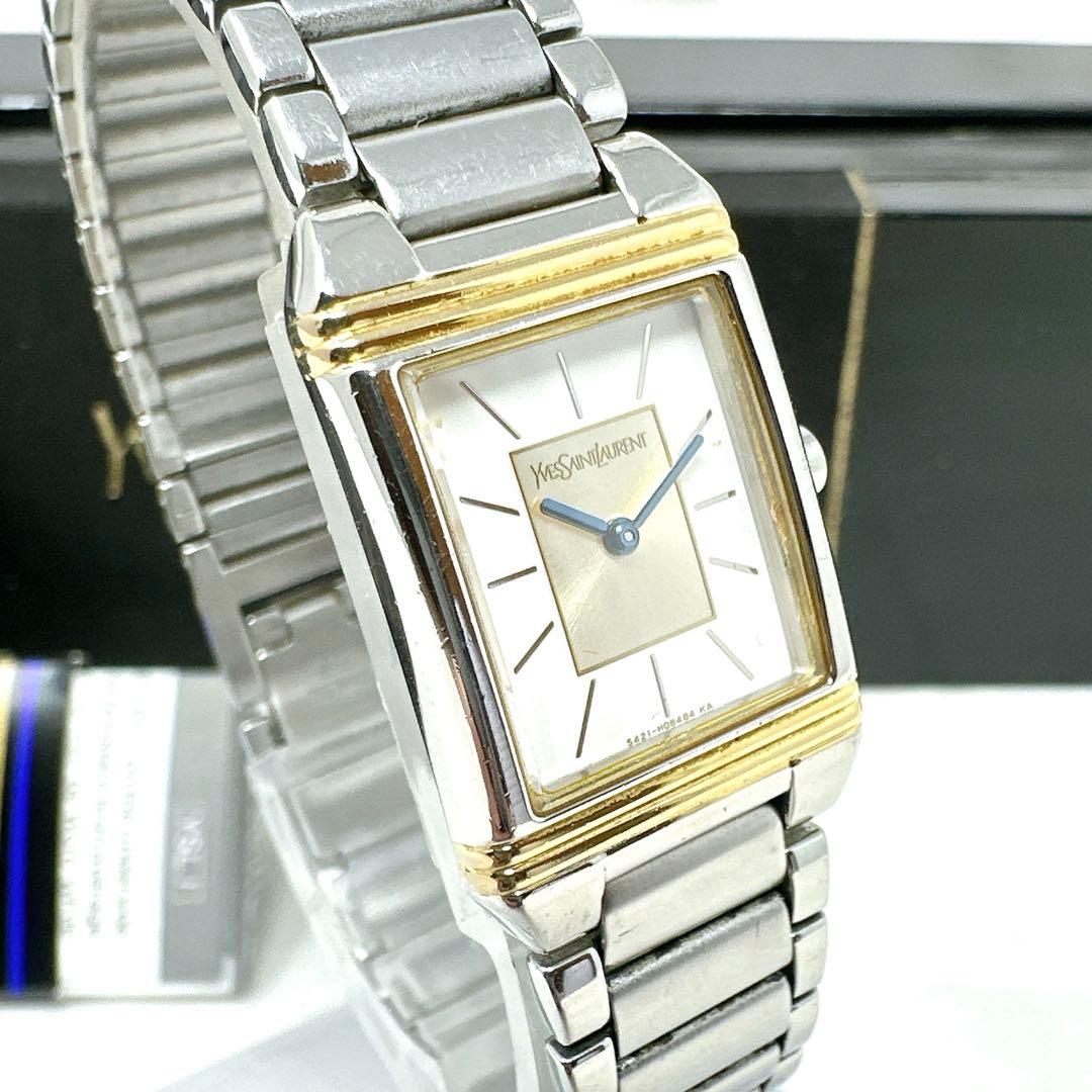 新品電池 稼働 イブサンローラン レディース腕時計 スクエア青針 付属品あり rk-y_rwa00690000009096