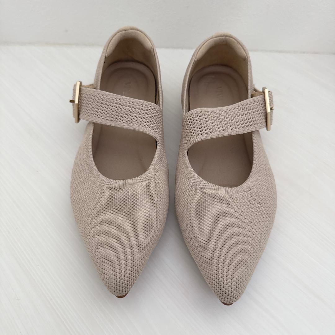 VIVAIA MARIAポインテッドトゥ メリージェーン フラット ベージュ24