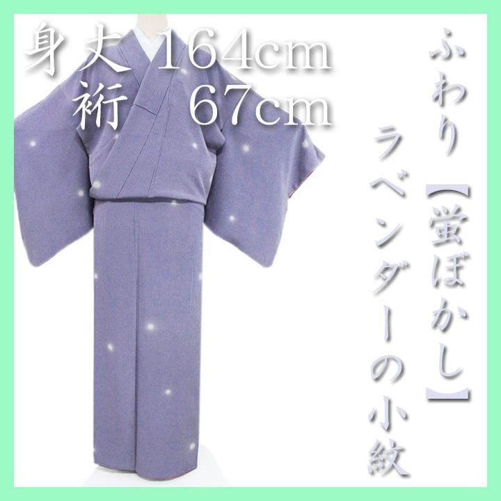 裄６７ｃｍ　上品な【ホタルぼかし】　お茶席・入学園式・お食事会にも　美品の小紋 洗える 着物 単品 袷 小紋 仕立て上がり M L 蛍ぼかし 選べる 5色