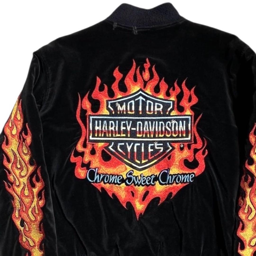 HARLEY DAVIDSON 別珍 ベロア フレイム スカジャン ハーレー - メルカリ