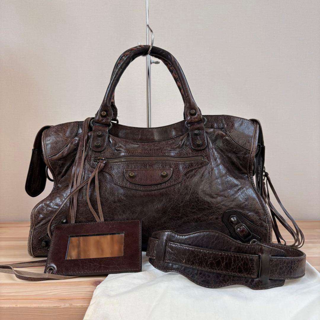 BALENCIAGA The City 115748 2way Bag ブラウン Balenciaga 115748 the city - Gem