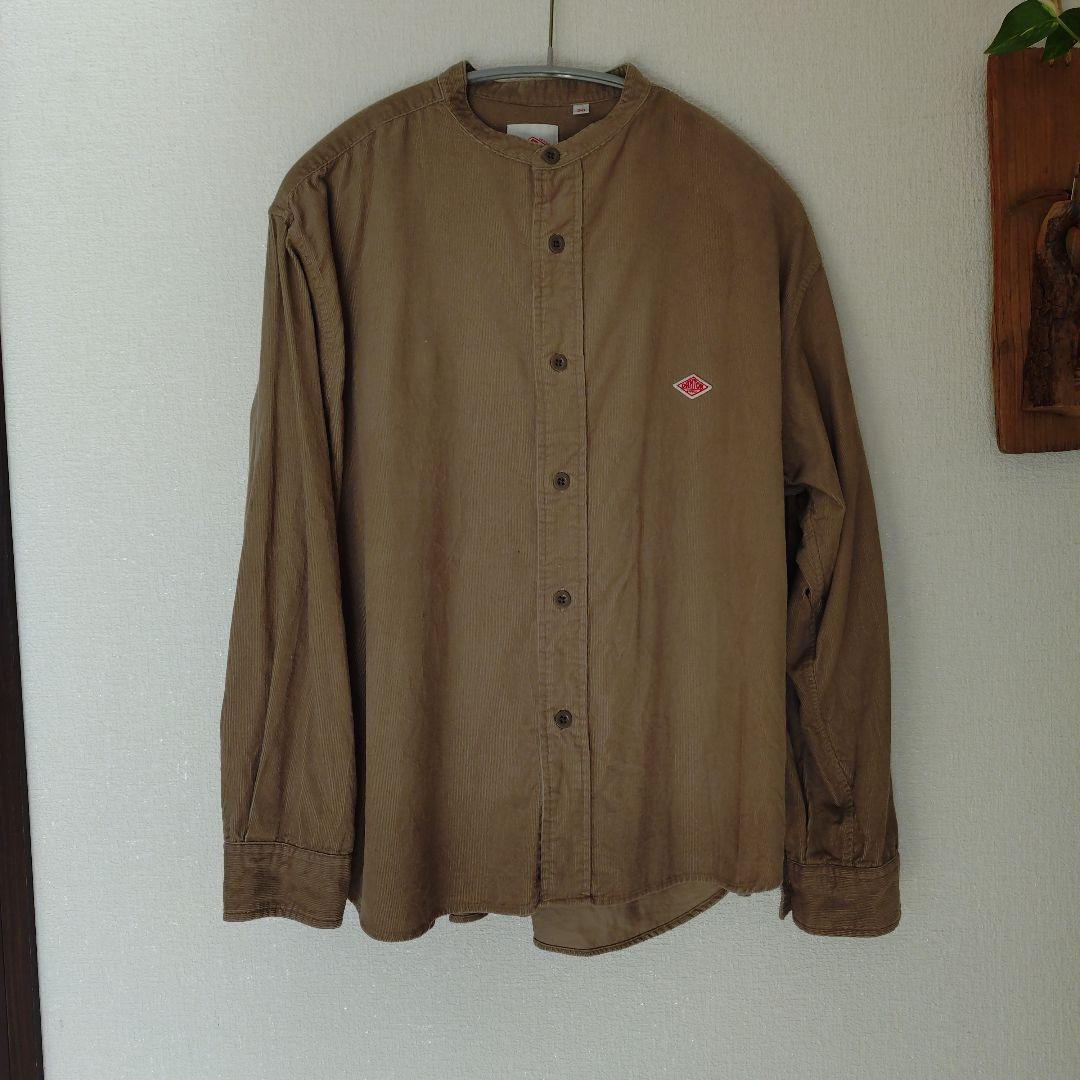 DANTON コ一デュロイ　バンドカラー長袖シャツ　サンドべ一ジュ DANTON [ダントン] コーデュロイ バンドカラーシャツ [DT-B0291MCD