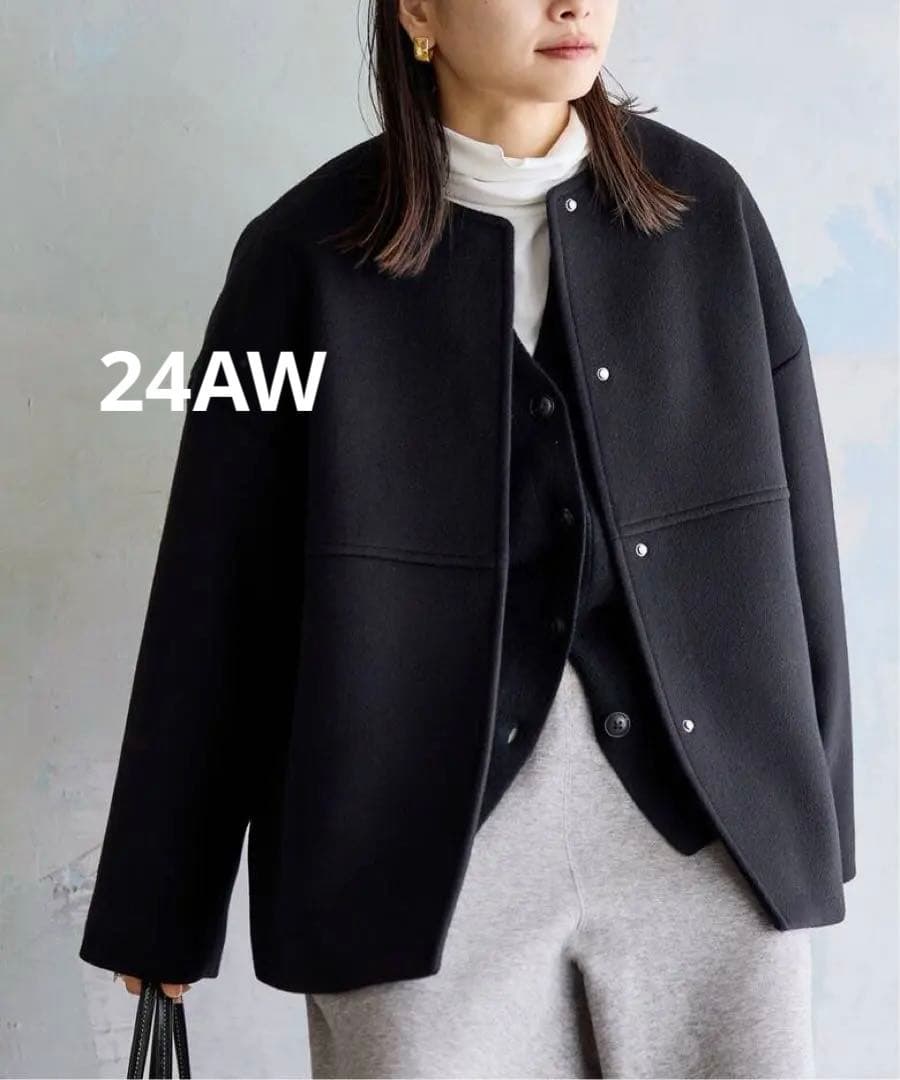 ぽ*マ様 JOURNAL STANDARDスーパー140ビーバーノーカラーショー 追加2》スーパー140ビーバーノーカラーショートコート（ノーカラー