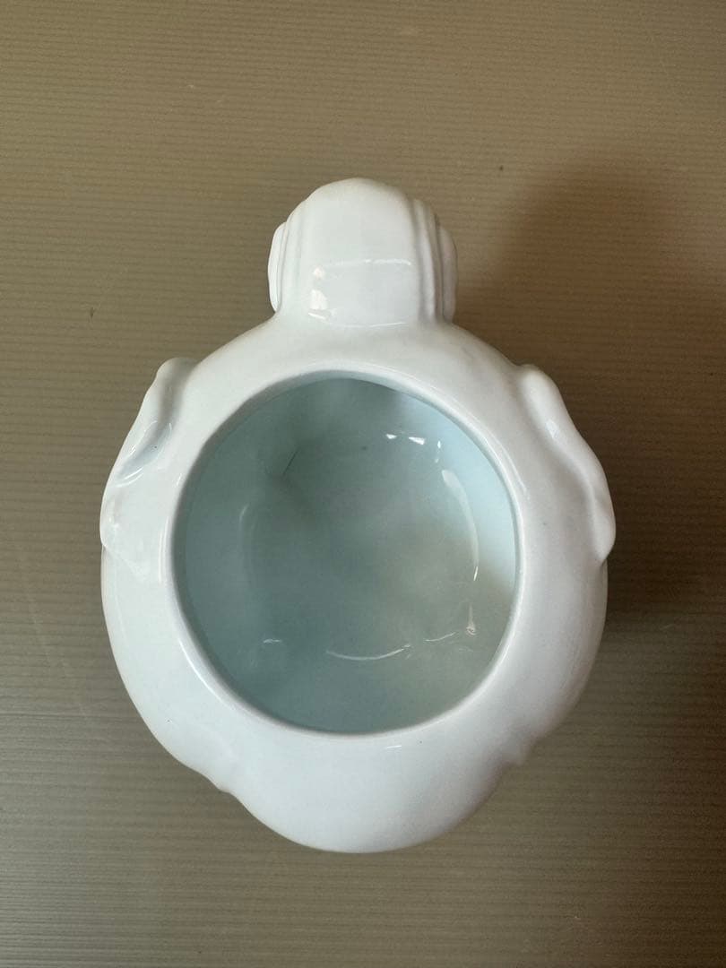 2905 無形文化財 平戸 三川内焼 白磁獅子 香炉 陽山松太郎作