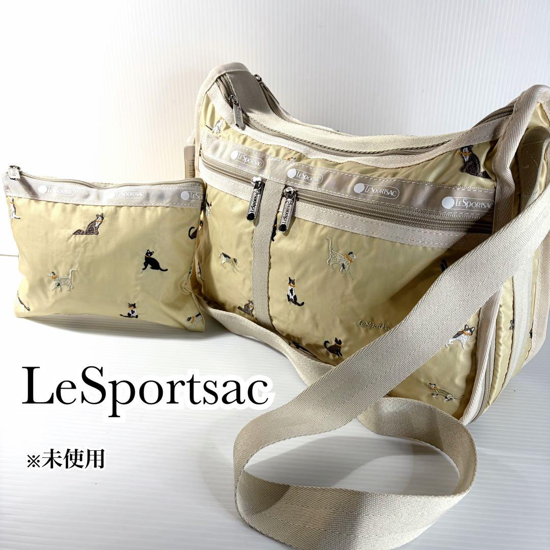 希少 新品 レスポートサック 猫刺繍 完売品 デラックスエブリデイ ベージュ 希少 新品 レスポートサック 猫刺繍 完売品 デラックスエブリデイ