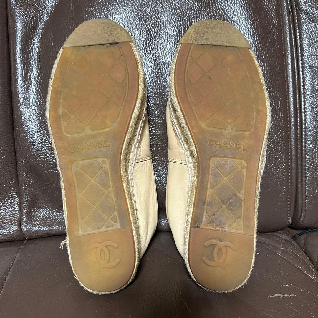 CHANEL 美品 ベージュ エスパドリーユ 37 23.5 cm バイカラー - メルカリ
