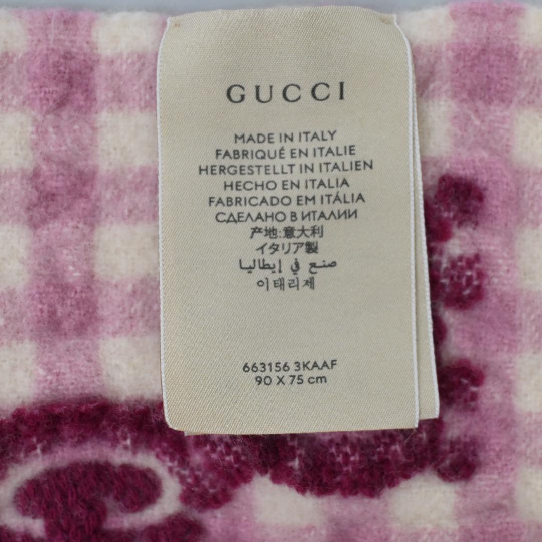 47277☆冬 GUCCI グッチ GG柄 ブランケット ひざ掛け ピンク