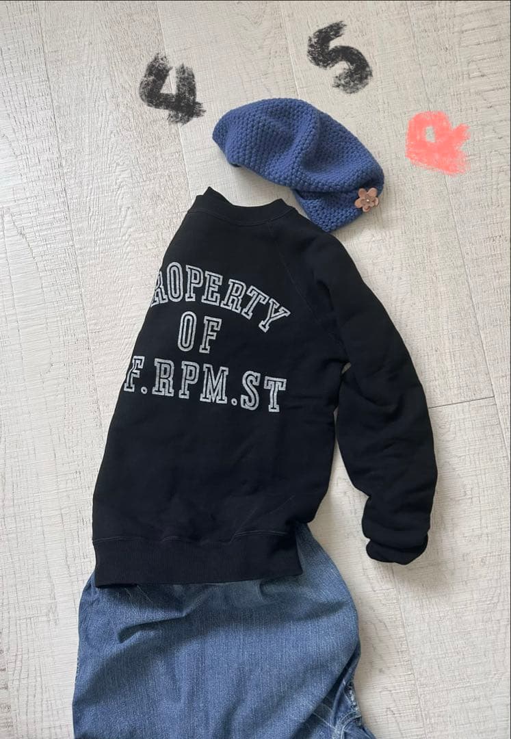 45R 美品！プロパティロゴプリント裏毛の908スウェット 1 黒 45Rプロパティロゴプリント裏毛の908スウェット（クレリック）: WOMEN｜45R