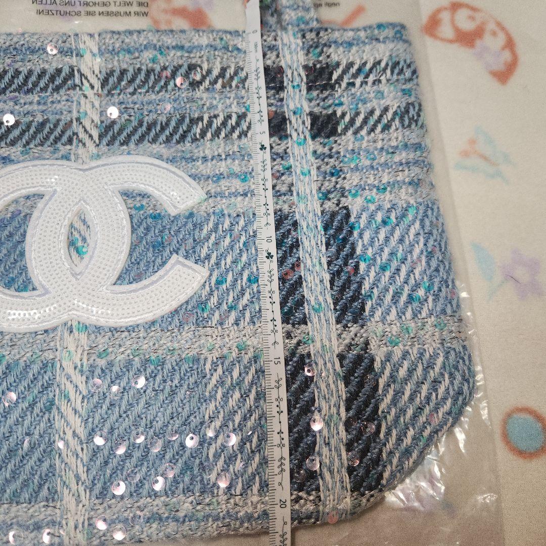 CHANEL 青系チェック柄 ノベルティバッグ スパンコール - メルカリ