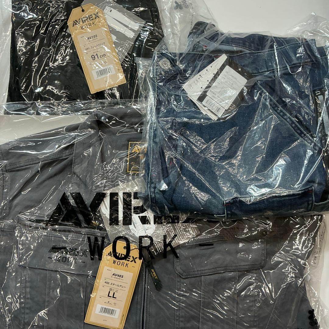 AV405-LL　AV105-w91 24B010EX LL-3L　合計3点 アヴィレックス AVIREX AV405 AV105 秋冬作業服 作業着 ワーク