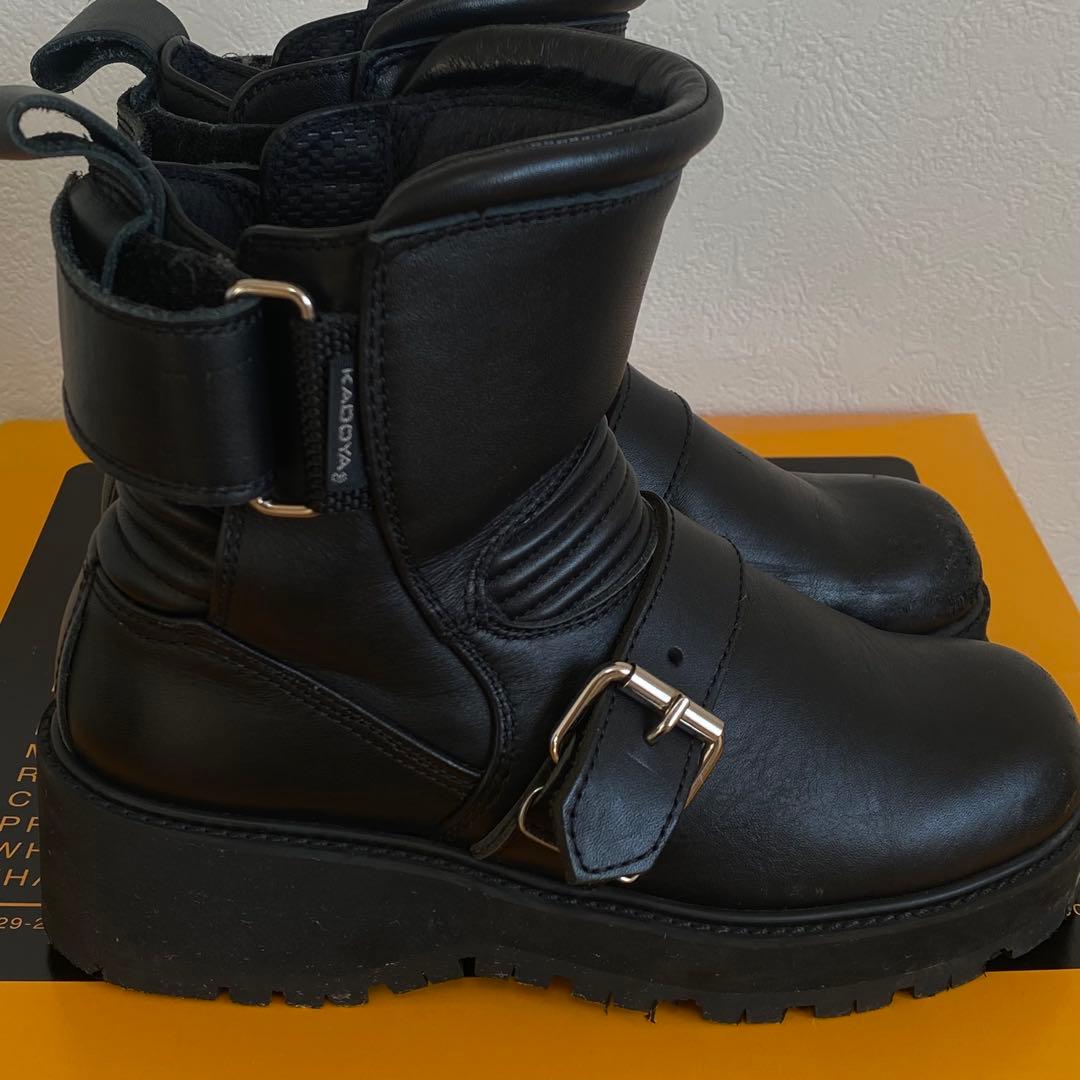 KADOYA カドヤ バイクブーツ 22.5cm 黒　厚底ブーツ