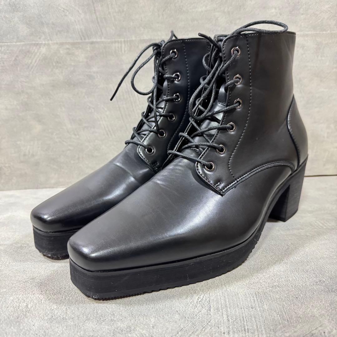 【美品】CLEL ハイソール デザイン ヒールブーツ 黒 M 完売品 CLEL（クレイル） ブーツ 「CLEL」High Sole Design Heel Boots
