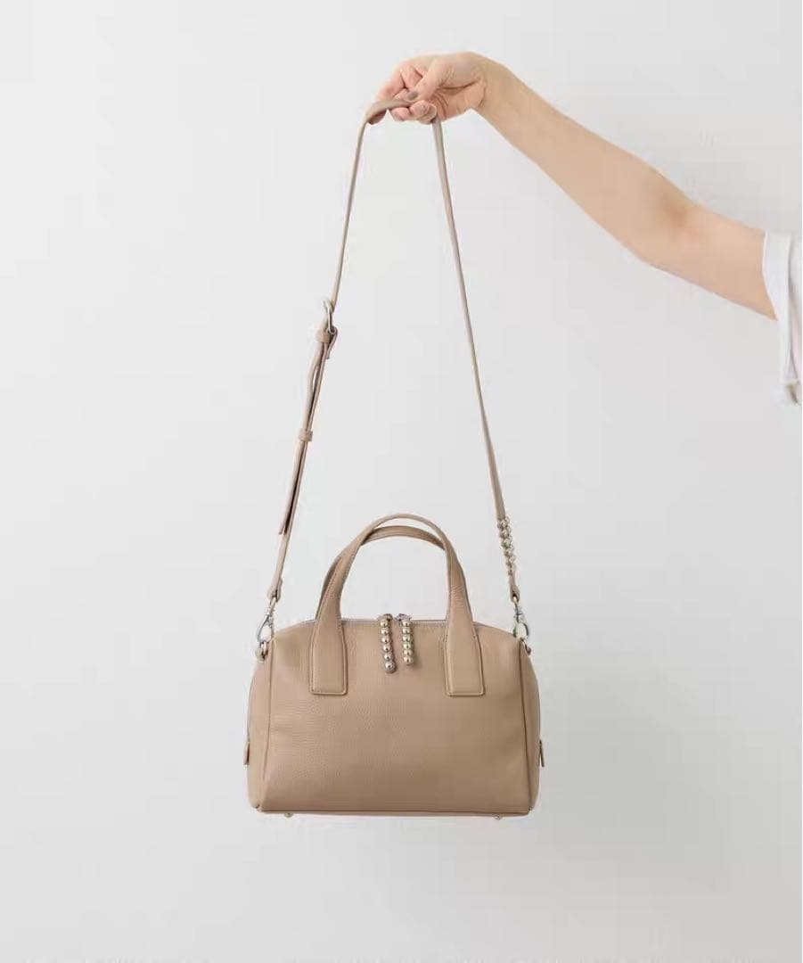 earpapillonner 《本革/ショルダー付き》スタッズボストンバッグ