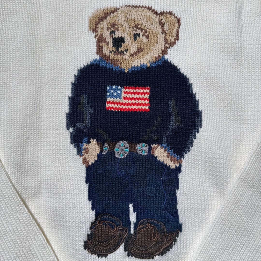 M ラルフローレン ポロベア ニット セーター ホワイト メンズ