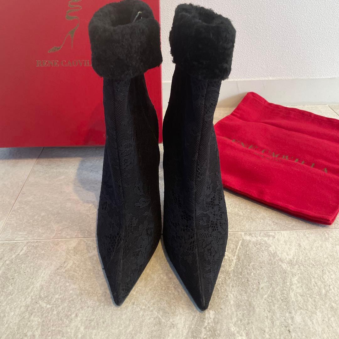 未使用 レネカオヴィラ Rene Caovilla ミンク ファー ブーツ